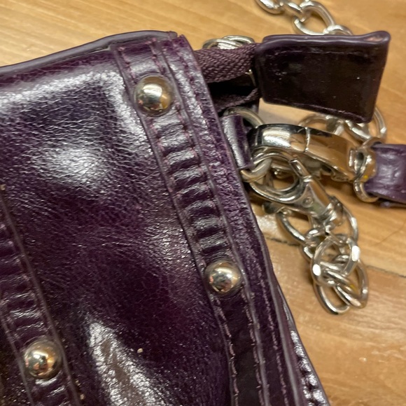 Robert Dice Deep Purple Purse Crossbody Bag Clutch with Studs - Picture 10 of 16
